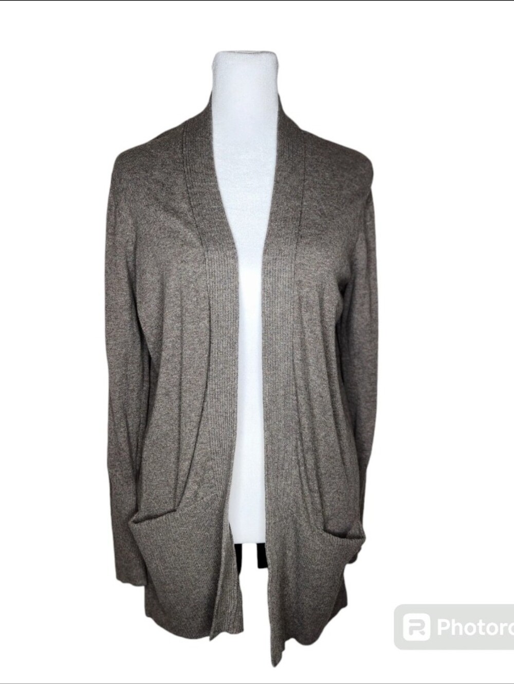 Sonoma Women's open front gray/tan cardigan size petite medium